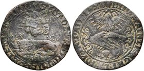 PAYS-BAS MERIDIONAUX, Cu jeton, 1540/1526, Bruges. Maîtres d''hôtel de l''empereur. D/ Un ange ten. une table, au-dessus d''un lion endormi. R/ DIEV M...