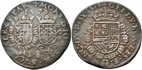 PAYS-BAS MERIDIONAUX, Cu jeton, 1578. Bureau des Finances - Mort de Don Juan d''Autriche et arrivée d''Alexandre Farnèse. D/ + MORT· D· IO· AVSTR· SVC...