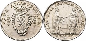 PAYS-BAS MERIDIONAUX, AR jeton, 1756, J. Roettiers. Etats de Namur - Alliance avec la France conclue par le traité de Versailles. D/ VOTA ADUATICORUM ...