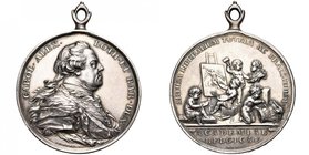 PAYS-BAS MERIDIONAUX, AR médaille, 1778, Th. van Berckel. Prix des Académies royales des beaux-arts. D/ B. dr. et cuir. de Charles de Lorraine à d. R/...