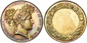 BELGIQUE, Vermeil médaille, s.d. (1837), Braemt. Société royale d''agriculture et de botanique à Gand. D/ T. de Cérès à d., ceinte d''une couronne d''...