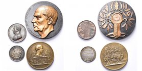 FRANCE, lot de 4 médailles: an 8 (1800), Montagny, Victoire de Marengo (AE, 59 mm, poinçon: corne); 1815, Gayrard, Louis Antoine, duc d''Angoulême (AE...