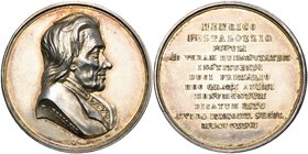 SUISSE, AR médaille, 1846, Aberly. Centenaire de la naissance du pédagogue Heinrich Pestalozzi (1746-1827). D/ B. à d. R/ Inscription en onze lignes. ...