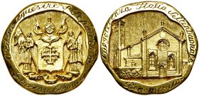 ITALIE, VATICAN, médaille en or de l''Ordre équestre du Saint-Sépulcre de Jérusalem, Lieutenance d''Italie Septentrionale. 36 mm. 30,10 g. Titre 0,750...