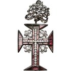 PORTUGAL, Ordre du Christ, bijou de grand-croix du modèle de la monarchie, avant 1910. En argent, sans ruban et avec trois pierres (strass) manquantes...