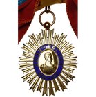 VENEZUELA, Ordre du Libérateur (ou "du buste de Bolivar"), bijou de grand-croix et écharpe. Ecrin Joyerias Unidas. Avec diplôme d''attribution.