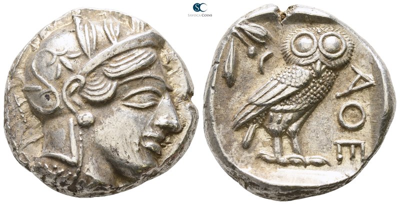 Attica. Athens circa 454-404 BC. 
Tetradrachm AR

24mm., 17,28g.

Head of A...