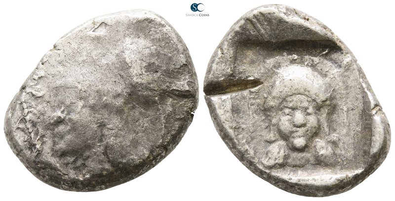 Cyprus. Lapethos circa 435 BC. 
Stater AR

24mm., 11,03g.

Helmeted head of...
