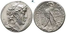 Seleukid Kingdom. Tyre. Demetrios II Nikator, 2nd reign 129-125 BC. Dated SE 183=129 BC. Tetradrachm AR