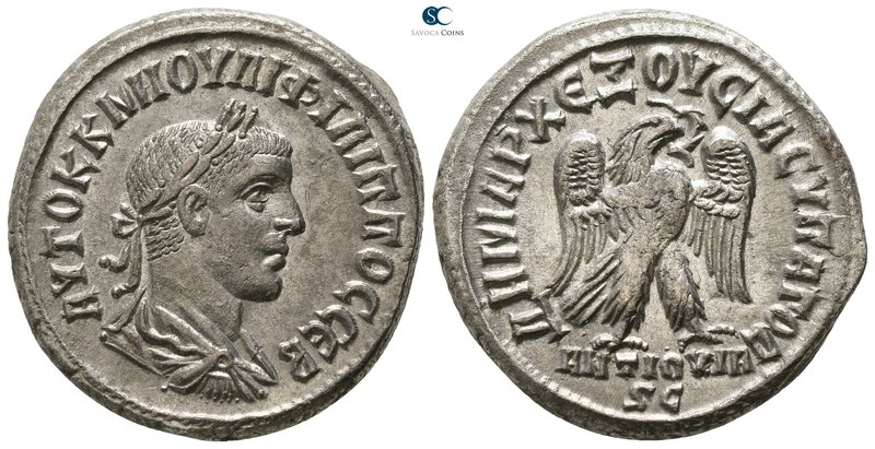 Seleucis and Pieria. Antioch. Philip II AD 247-249. 
Billon-Tetradrachm

26mm...