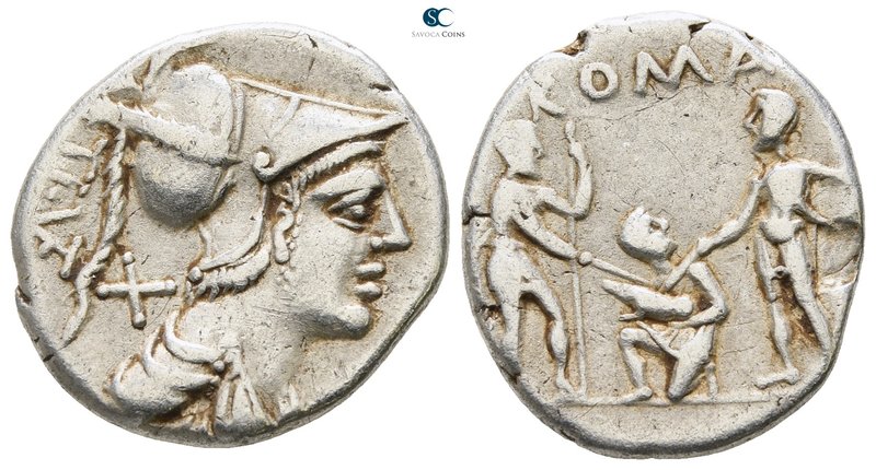 Ti. Veturius 137 BC. Rome
Denarius AR

19mm., 3,75g.

TI VET, helmeted and ...