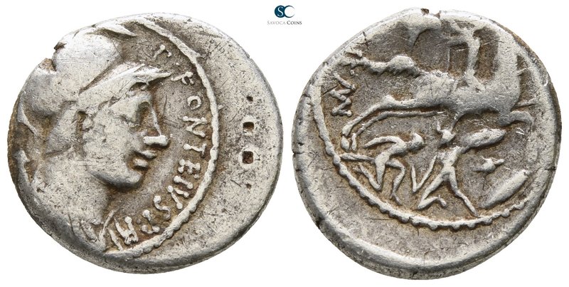 P. Fonteius P. f. Capito 55 BC. Rome
Denarius AR

17mm., 3,85g.

Helmeted a...