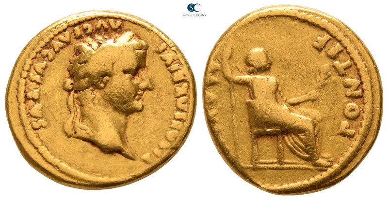 Tiberius AD 14-37. Lugdunum (Lyon)
Aureus AV

18mm., 7,04g.

TI CAESAR DIVI...