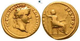 Tiberius AD 14-37. Lugdunum (Lyon). Aureus AV