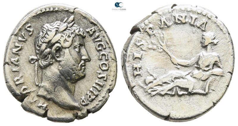 Hadrian AD 117-138. Struck AD 134-138. Rome
Denarius AR

18mm., 3,27g.

HAD...