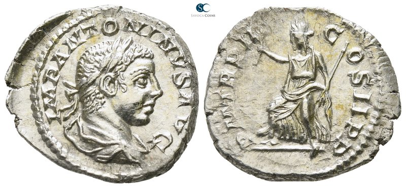 Elagabalus AD 218-222. Struck AD 219. Rome
Denarius AR

19mm., 3,37g.

IMP ...