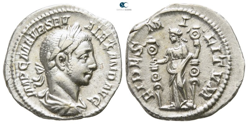 Severus Alexander AD 222-235. Struck AD 225. Rome
Denarius AR

19mm., 2,76g....