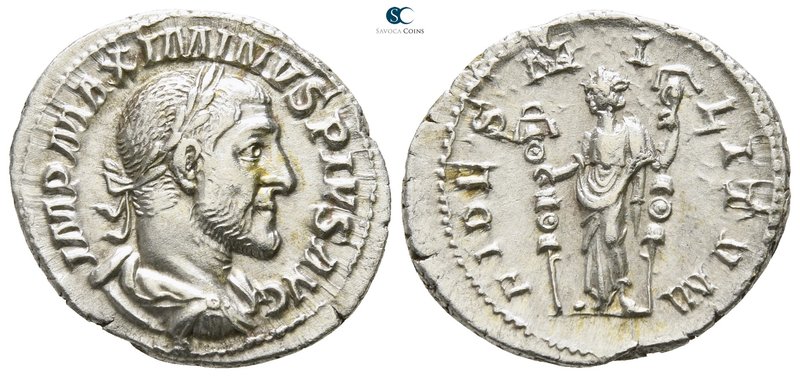 Maximinus I Thrax AD 235-238. Rome
Denarius AR

20mm., 2,53g.

IMP MAXIMINV...