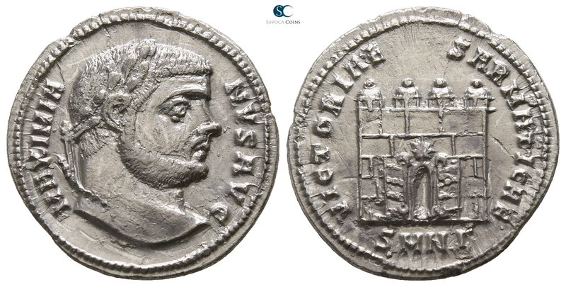 Maximianus Herculius AD 286-305. Nicomedia
Argenteus AR

19mm., 2,92g.

MAX...