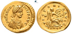 Theodosius II AD 402-450. Constantinople. Semissis AV
