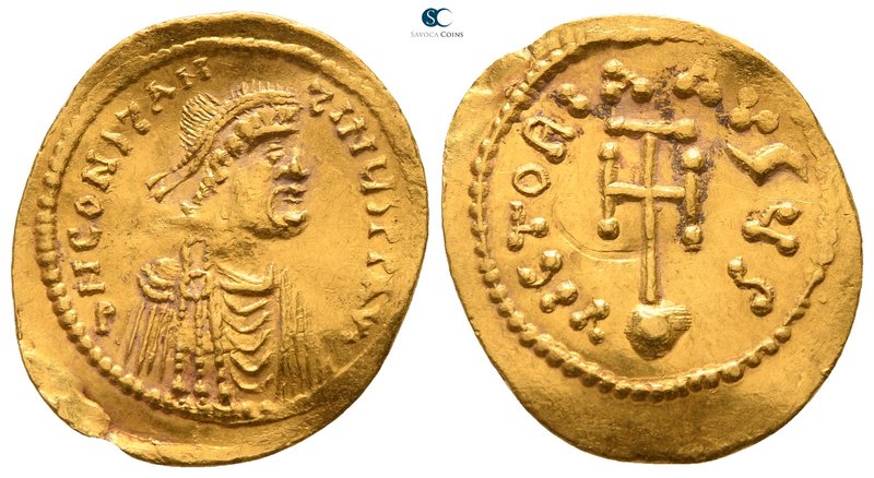 Constantine IV Pogonatus AD 668-685. Constantinople
Semissis AV

19mm., 2,14g...