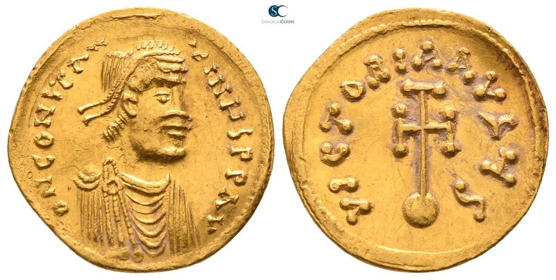 Constantine IV Pogonatus AD 668-685. Constantinople
Semissis AV

17mm., 2,19g...