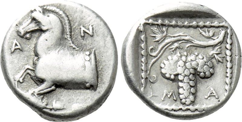 THRACE. Maroneia. Drachm (398-385 BC). 

Obv: A N Θ. 
Forepart of horse left....