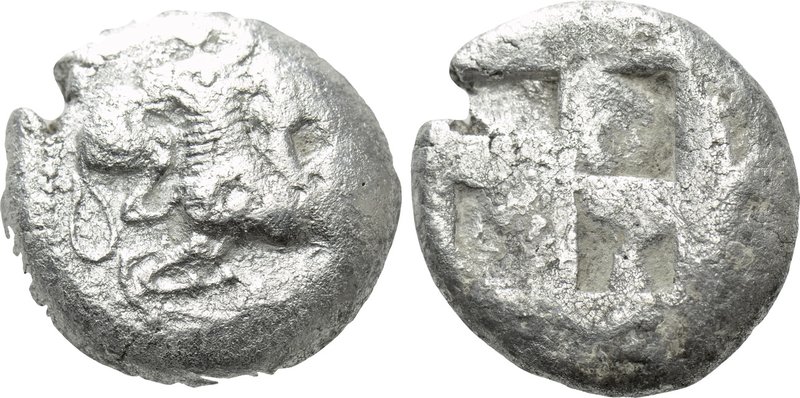 MACEDON. Akanthos. Tetradrachm (Circa 530-480 BC). 

Obv: Lion right, attackin...