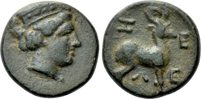 TROAS. Zeleia. Ae (4th century BC). 

Obv: Head of Artemis right, wearing step...
