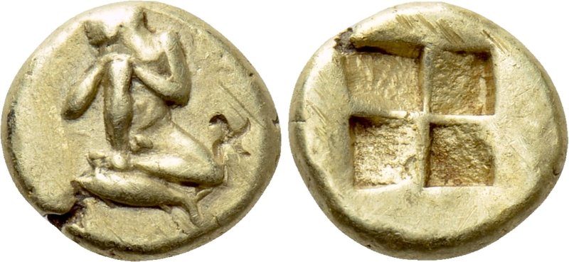 MYSIA. Kyzikos. EL Hemihekte (Circa 475-410 BC). 

Obv: Naked male figure seat...