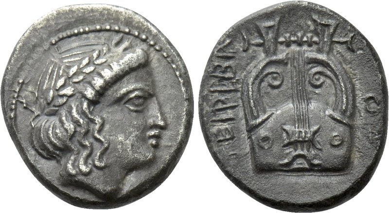 IONIA. Kolophon. Imitative Drachm (Circa 4th century BC). 

Obv: Laureate head...
