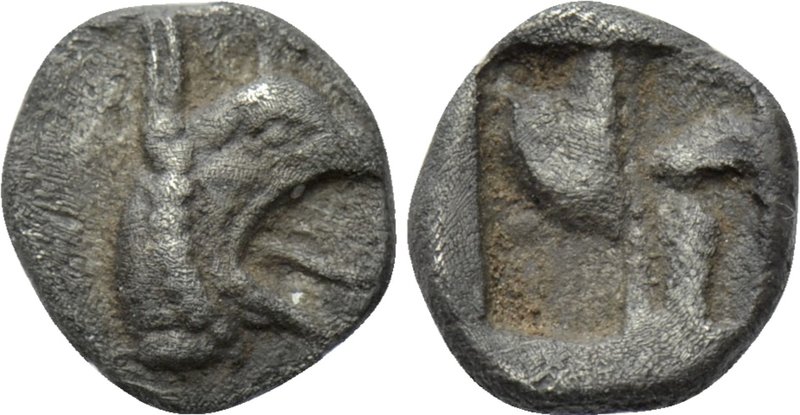 IONIA. Phokaia. Tetartemorion (Circa 530-510 BC). 

Obv: Head of griffin right...