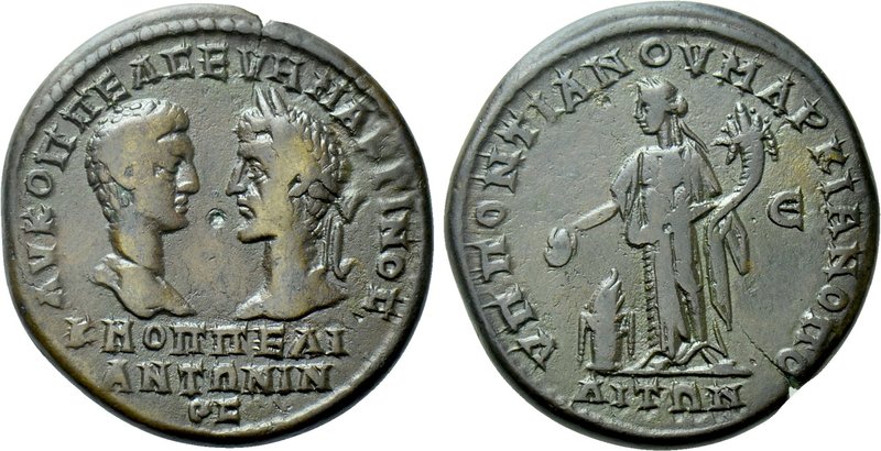 MOESIA INFERIOR. Marcianopolis. Macrinus with Diadumenian (217-218). Ae . 

Ob...