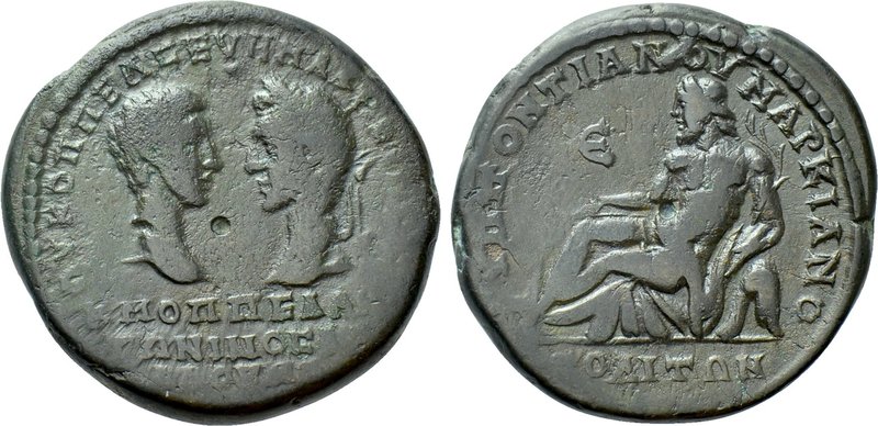 MOESIA INFERIOR. Marcianopolis. Macrinus, with Diadumenian (217-218). Ae. 

Ob...