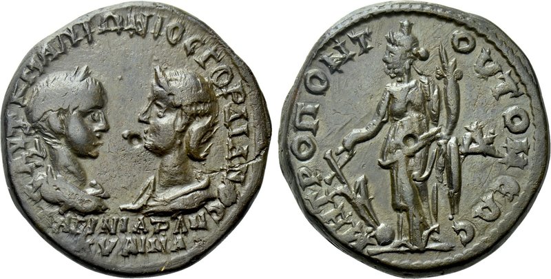 MOESIA INFERIOR. Tomis. Gordian III with Tranquillina (238-244). Ae Tetrassarion...