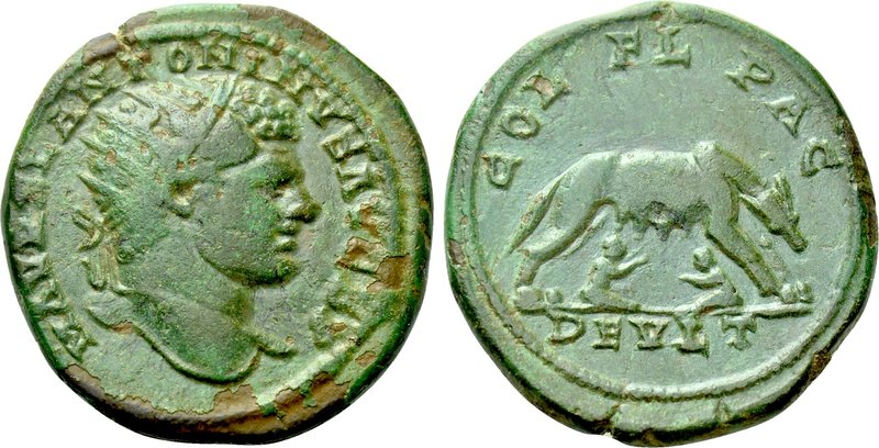 THRACE. Deultum. Caracalla (197-217). Ae. 

Obv: M AVREL ANTONINVS AVG BR. 
R...