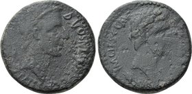 BITHYNIA. Apamea. Augustus with Divus Julius Caesar (27 BC-14 AD). Ae. C. Cassius C.f., duovir.