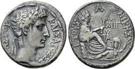 SELEUCIS & PIERIA. Antioch. Augustus (27 BC-14 AD). Tetradrachm. Dated year 30 of the Actian Era and Cos. XIII (2/1 BC).