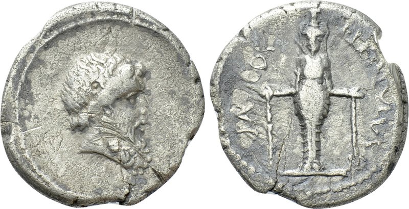 L. LENTULUS, C. MARC. COS. Denarius (49 BC). Ephesus. 

Obv: Head of Jupiter r...