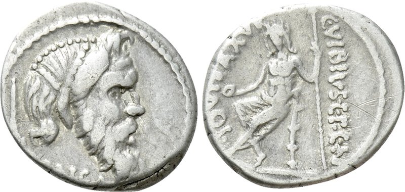 C. VIBIUS C.F. CN. PANSA CAETRONIANUS. Denarius (48 BC). Rome. 

Obv: PANSA. ...