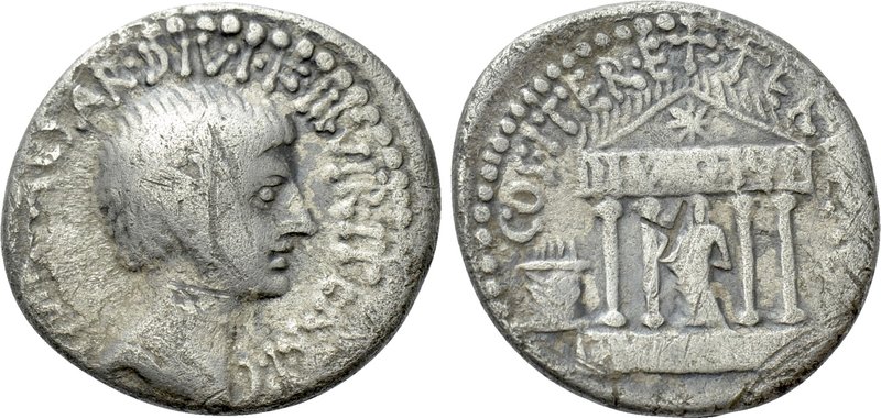 OCTAVIAN. Denarius (36 BC). Mint in central or southern Italy. 

Obv: IMP CAES...