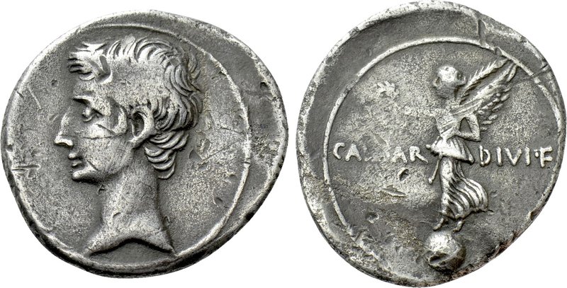 OCTAVIAN (31-30 BC). Denarius. Uncertain Italian mint, possibly Rome. 

Obv: B...