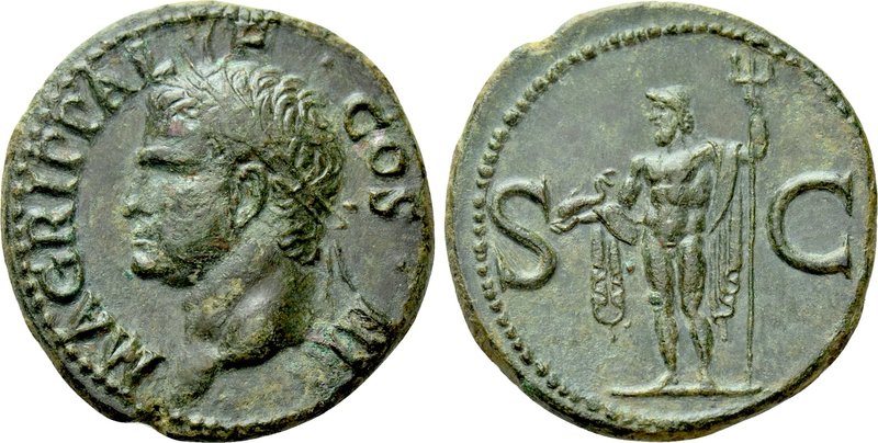 AGRIPPA (Died 12 BC). As. Rome. Struck under Caligula. 

Obv: M AGRIPPA L F CO...