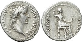 TIBERIUS (14-37). Denarius. Lugdunum. "Tribute Penny" type.