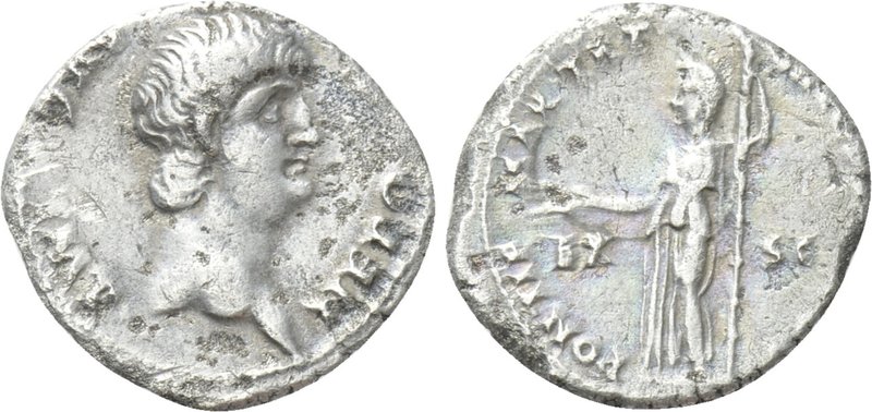 NERO (54-68). Denarius. Rome. 

Obv: NERO CAESAR AVG IMP. 
Bare head right.
...