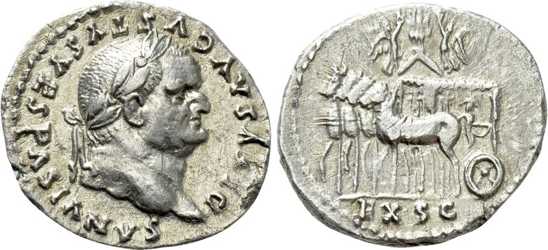 DIVUS VESPASIAN (Died 79). Denarius. Rome. "Judaea Capta" issue. Struck under Ti...