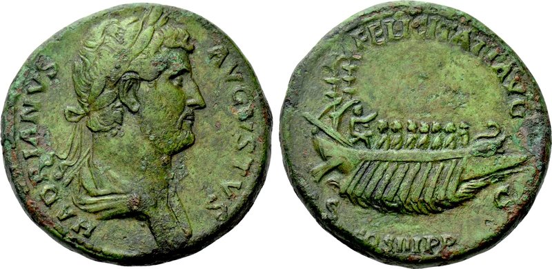 HADRIAN (117-138). Sestertius. Rome. 

Obv: HADRIANVS AVGVSTVS. 
Laureate and...