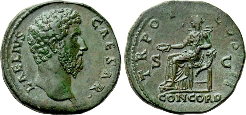 AELIUS (Caesar, 136-138). Sestertius. Rome. 

Obv: L AELIVS CAESAR. 
Bare hea...