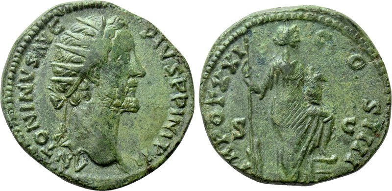 ANTONINUS PIUS (138-161). Dupondius. Rome. 

Obv: ANTONINVS AVG PIVS P P IMP I...