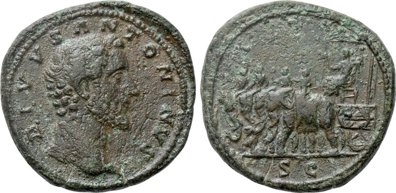 DIVUS ANTONINUS PIUS (Died 161). Sestertius. Rome.

Obv: DIVVS ANTONINVS.
Bar...